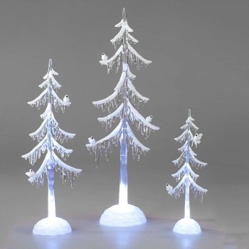 Dekobaum mit Vogel mit LED-Licht aus Acryl 506696 506702 506719 formano