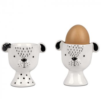 Eierbecher 2er Set Puppy Hund 8 cm schwarz-weiss Ostern 793454 formano