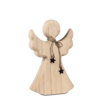 Engel mit Kette + Stern aus Holz Metall 544148 formano