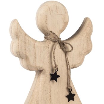 Preview: Detailansicht Engel mit Kette + Stern aus Holz Metall 544148 formano