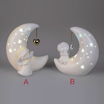 Engel auf Mond Porzellan LED-Licht formano
