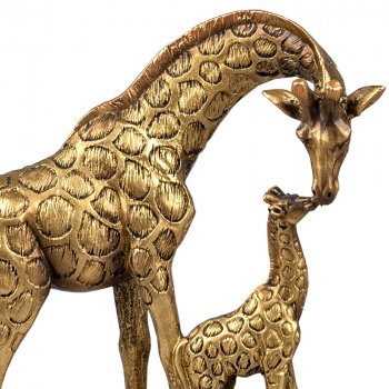 Detailansicht Giraffenpaar 18 cm antik-gold 772404 formano