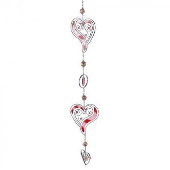 Hänger 3 Herzen aus silbernen Metall und Acryl 680884 formano