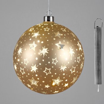 Hänger Kugel gold 15 cm mit LED-Licht 888792 formano