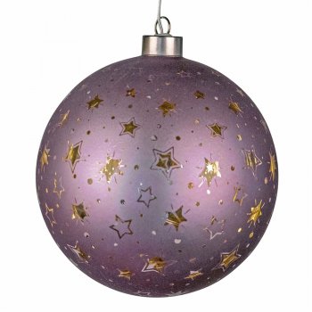 Hänger Kugel 15 cm Velvet-Purple mit LED-Licht 898562 formano