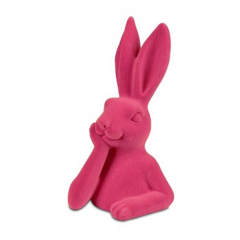 Preview: Hasenbüste 17 cm pink Trend-Flock Ostern 708700 formano
