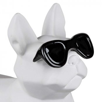 Kopf vom Hund mit Sonnenbrille 28 cm Keramik 796677 formano