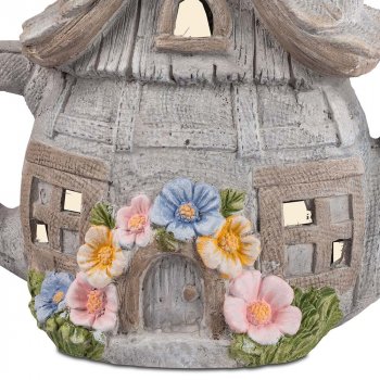 Preview: Detailansicht von Kanne als Haus 40 cm mit Solarlicht wetterfest 702326 formano