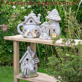 Preview: Kanne als Haus 40 cm mit Solarlicht wetterfest Werbefoto 702326 formano