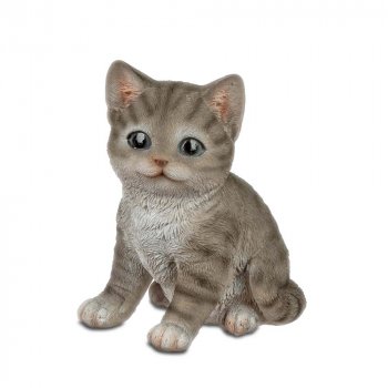 Preview: Katze sitzend 15 cm grau handbemalt 732507 formano