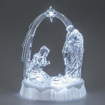 Krippe 18 cm mit LED-Licht aus Acryl 506276 formano