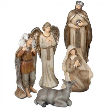 Preview: Krippenfiguren Maria Engel Hirte Esel Casper Kunststein 718273 formano