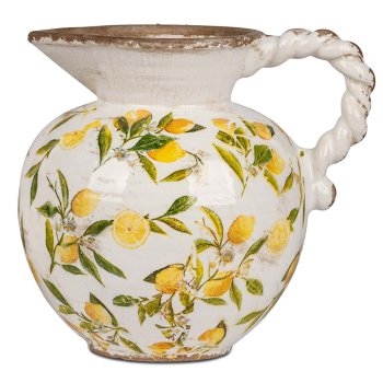 Krug 23 cm mit Zitronen-Dekor aus Keramik 767929 formano