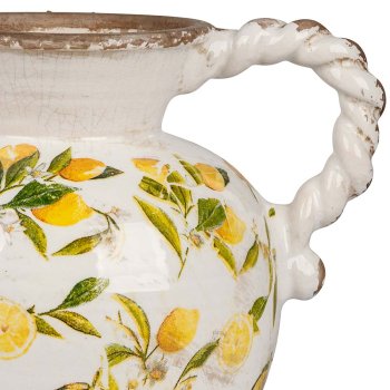 Preview: Detailansicht Krug 23 cm mit Zitronen-Dekor aus Keramik 767929 formano
