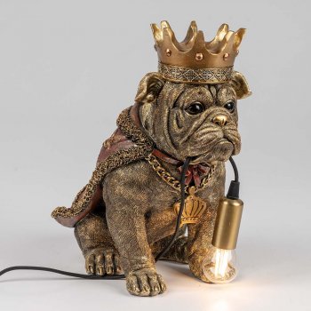 Lampe Hund Bulldogge Krone 32 cm 759948 formano