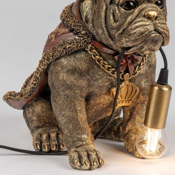 Preview: Körper vom Lampe Hund Bulldogge Krone 32 cm 759948 formano