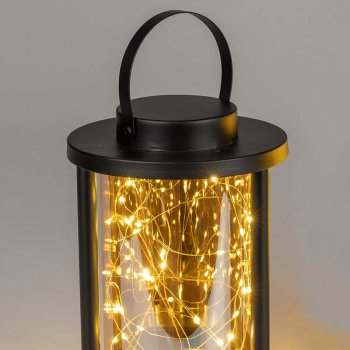 Preview: Detailansicht Laterne 32 cm schwarz aus Metall 632357 formano