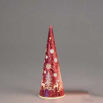Preview: LED-Pyramide 25 cm Wild Berry mit LED-Licht 818089 formano