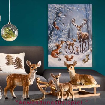 Preview: Rehkitz liegend 21 cm stehend 24 cm handbemalt Werbefoto 720740 formano