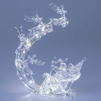 Rentier + Santa auf Schlitten Acryl LED-Licht 678119 formano