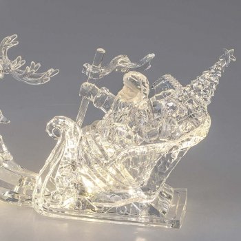 Santa auf Schlitten Acryl mit LED-Licht 678119 formano