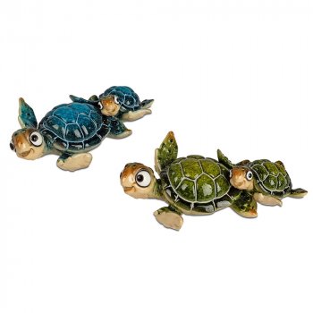 Schildkröte 16 cm Harry + Kind glänzend handbemalt 711564 formano
