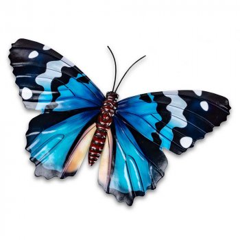 Wanddeko Schmetterling 34 cm blau aus Metall 554925 formano