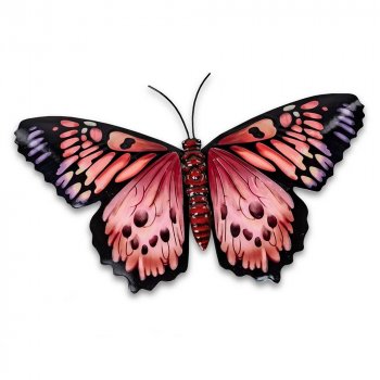Wanddeko Schmetterling 34 cm rot aus Metall 554925 formano