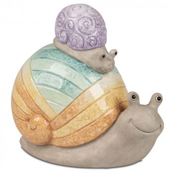 Schnecke mit Kind 15 cm Sommerfarben handbemalt 705853 formano