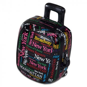 Preview: Spardose Koffer 15 cm schwarz aus Keramik 779953 formano