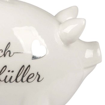 Preview: Detailansicht Sparschwein Wunscherfüller 17 cm Porzellan 706577 formano