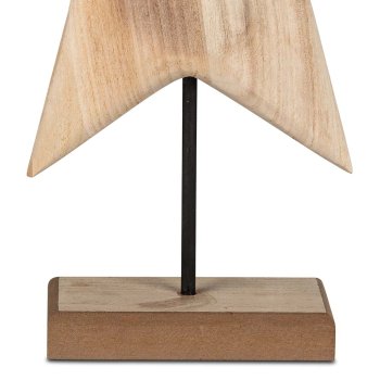 Preview: Detailansicht Deko-Stern auf Fuß 37 cm aus Holz Metall 544346 formano