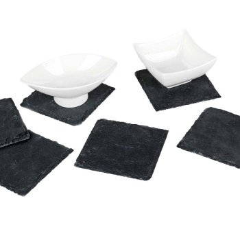 Preview: Dekorationsmöglichkeiten Schiefer-Untersetzer Set 6-teilig 799296 formano