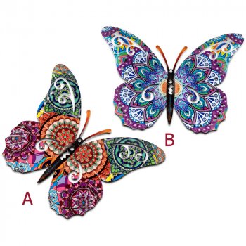 Wanddeko Schmetterling 36 cm Metall farbig formano