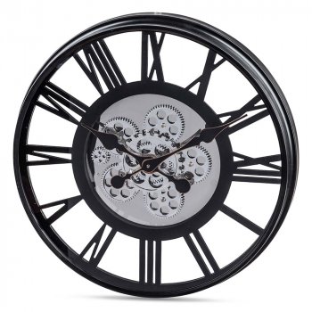 Wanduhr 53 cm schwarz-silber Bewegung 676450 formano