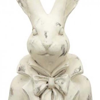 Preview: Detailansicht Hasenbüste Valo 29 cm steinfarben 260629 Exner