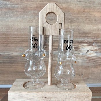 Preview: Holzsockel mit 2 Sexy-Stamperl Frau 60 99300 DIOGENES