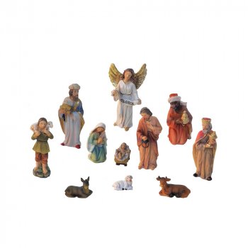 Krippenfiguren Set 11-teilig Figuren bis 8 cm