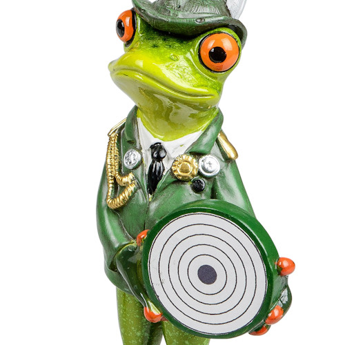 772091 Frosch Schütze hellgrün 17cm aus Kunststein mit witzigen Details 1 Stück 