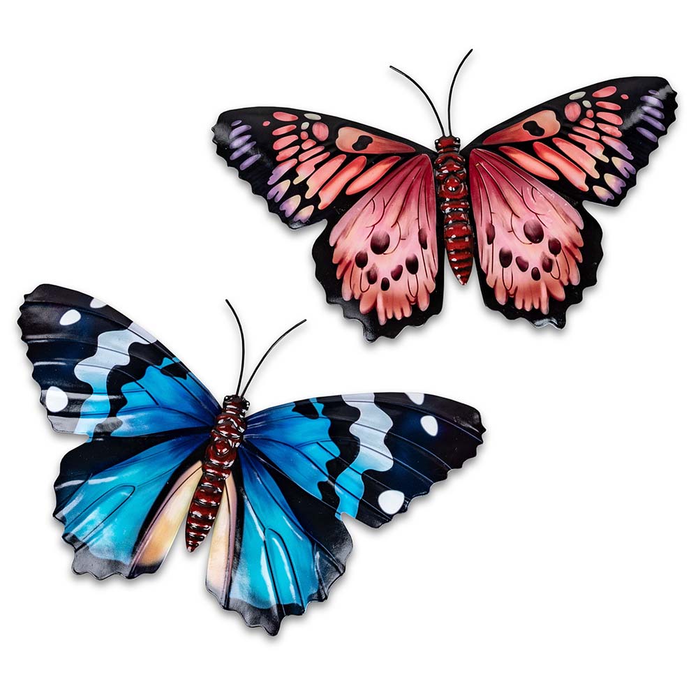Wanddeko Schmetterling 34 cm blau oder rot 554925 formano