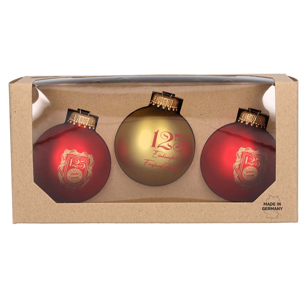 Christbaumkugel 125 Jahre 3er-Set in Geschenkverpackung 54109 FC Bayern München