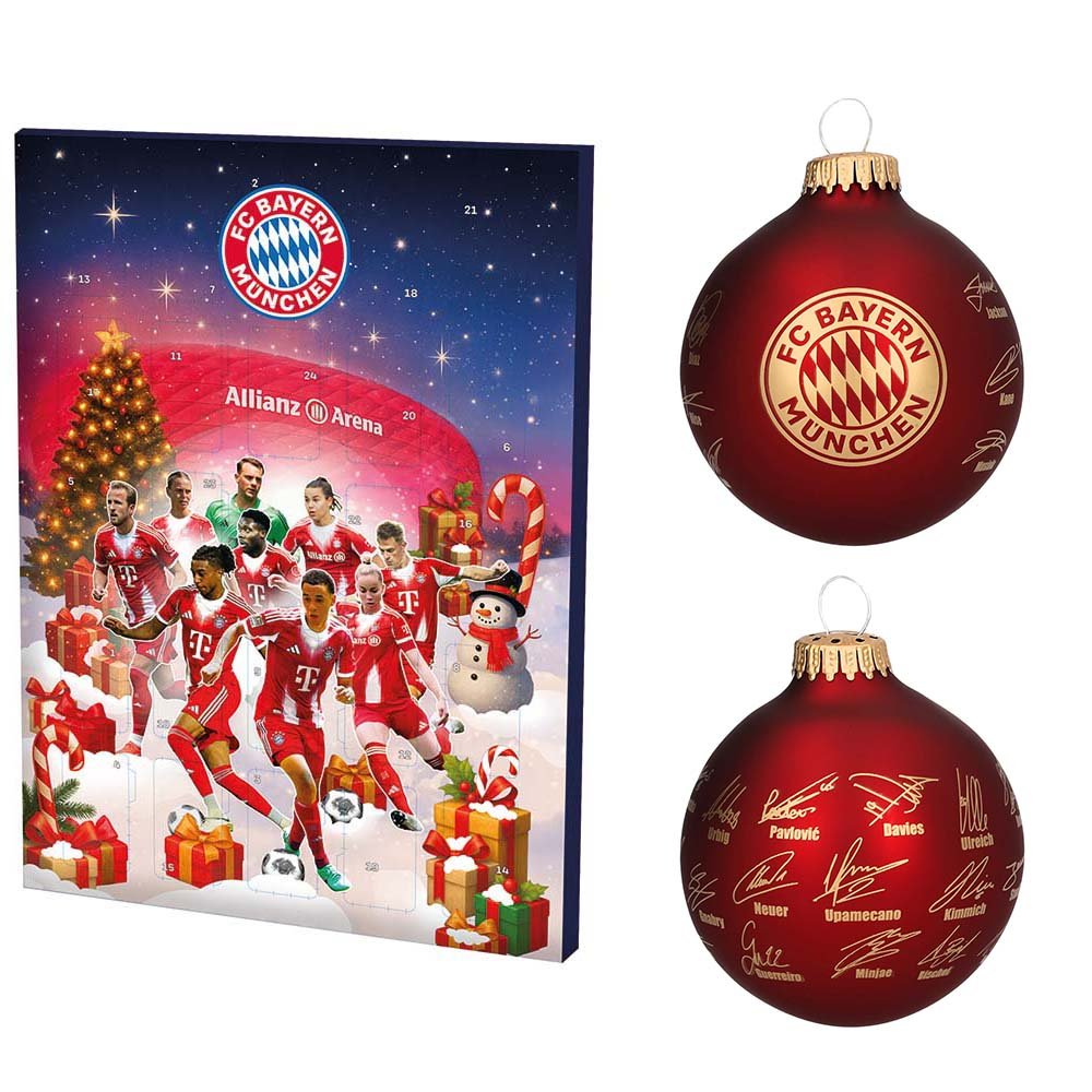 Schoko Adventskalender 53963 + Christbaumkugel Signature 2025 54110 FC Bayern München