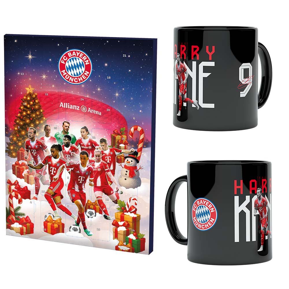 Schoko Adventskalender 2025 53963 + Tasse Kane 54420 FC Bayern München