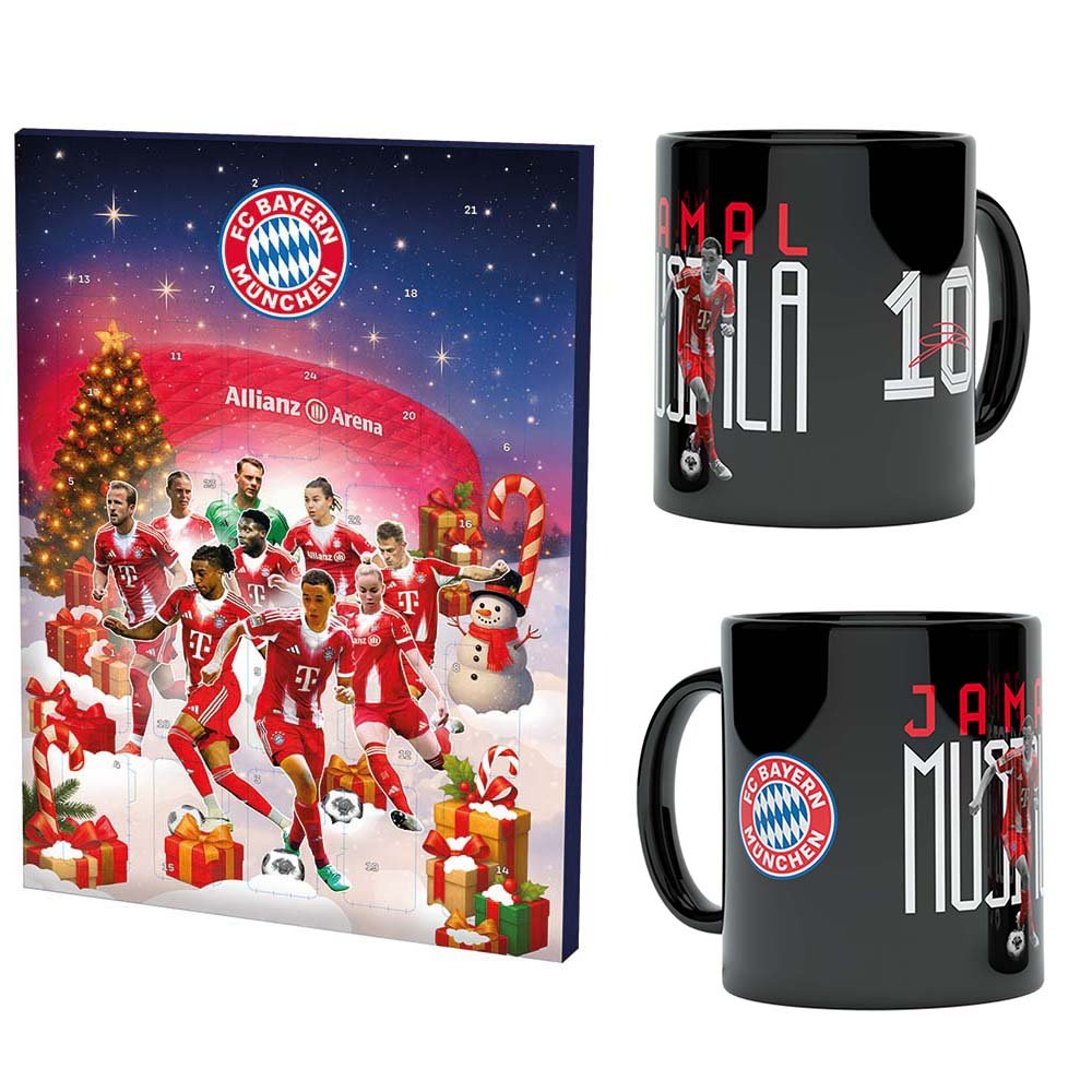 Schoko Adventskalender 2025 53963 + Tasse Musiala 54422 FC Bayern München