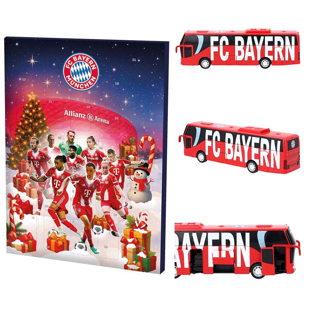 Schoko Adventskalender 2025 53963 + Kinder Spielzeugbus 53314 FC Bayern München