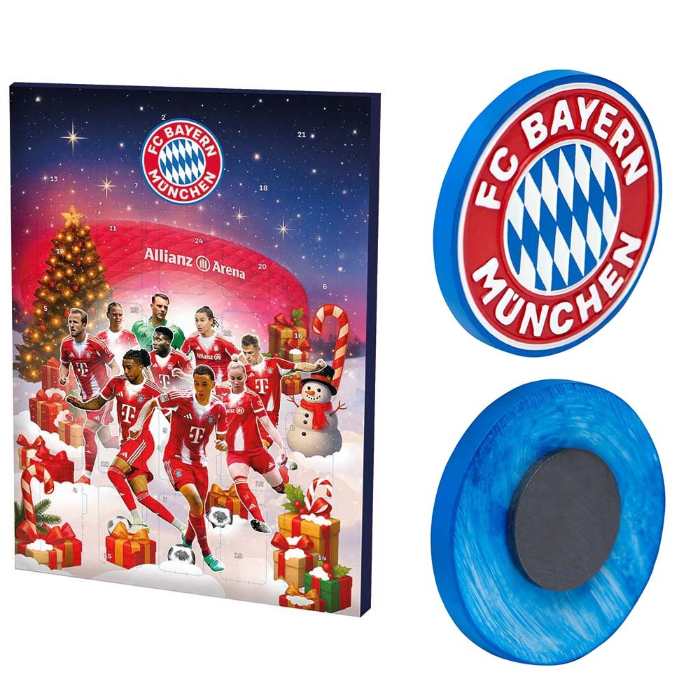 Schoko Adventskalender 2025 53963 + Magnet Emblem 17200 FC Bayern München