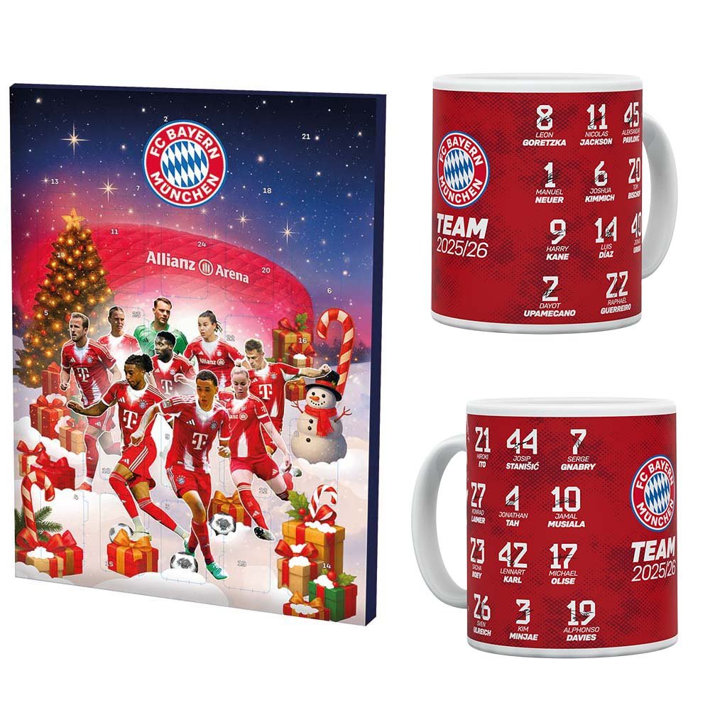 Schoko Adventskalender 2025 53963 + Tasse Signature 2025/26 54673 FC Bayern München