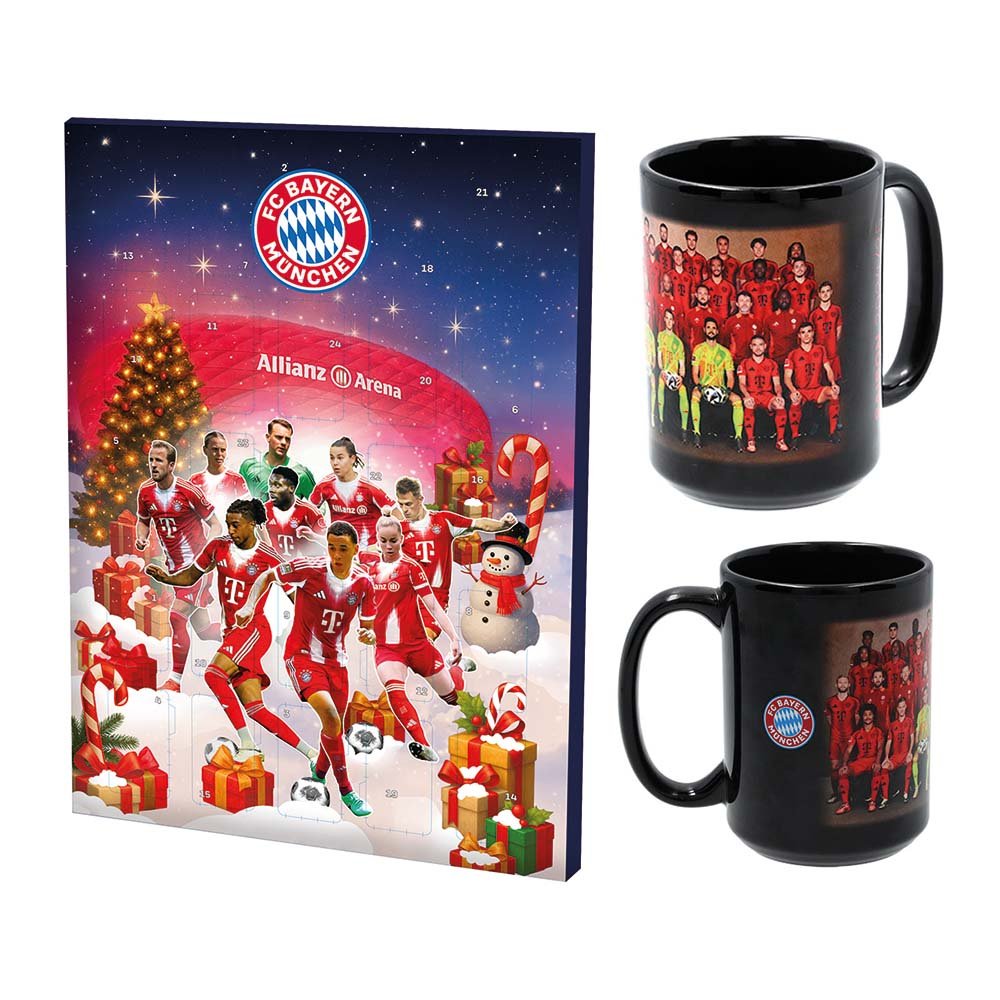 Schoko Adventskalender 2025 53963 + Tasse Team 50440 FC Bayern München
