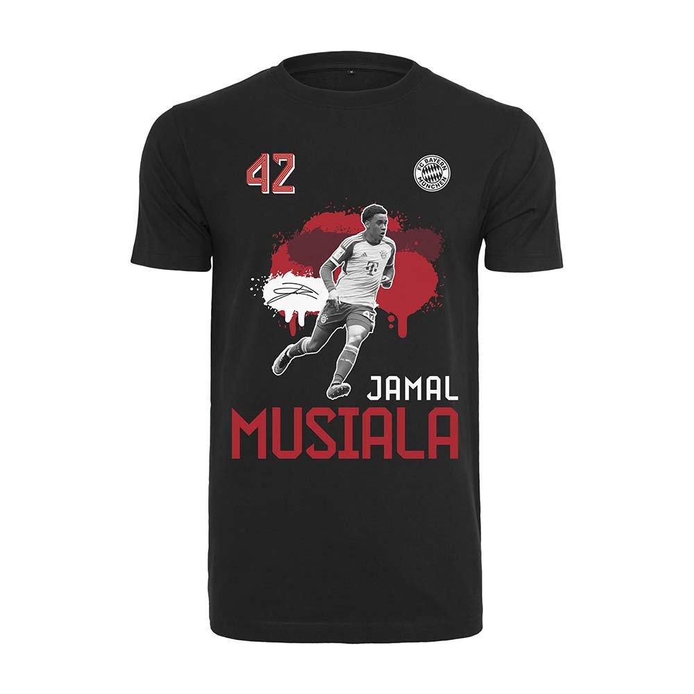 T-Shirt Jamal Musiala schwarz Nr. 42 33608 FC Bayern München