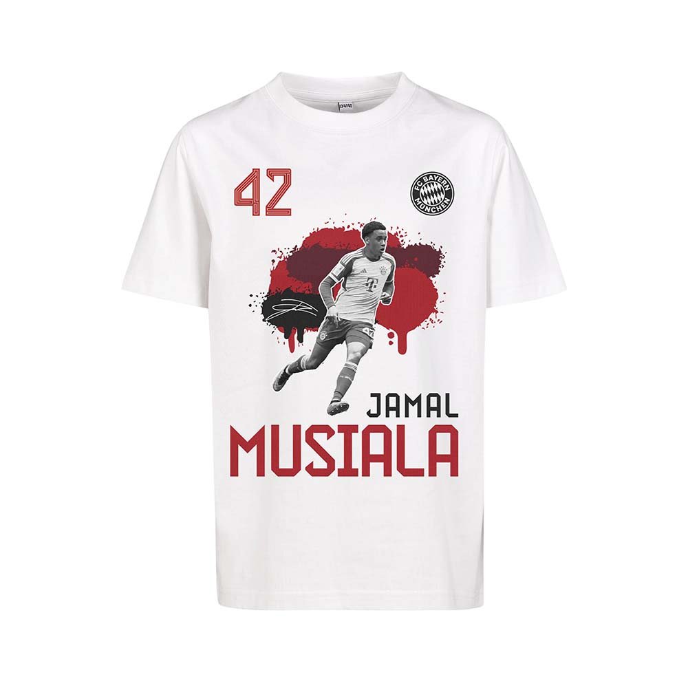 Kinder T-Shirt Jamal Musiala weiß Nr. 42 33612 FC Bayern München